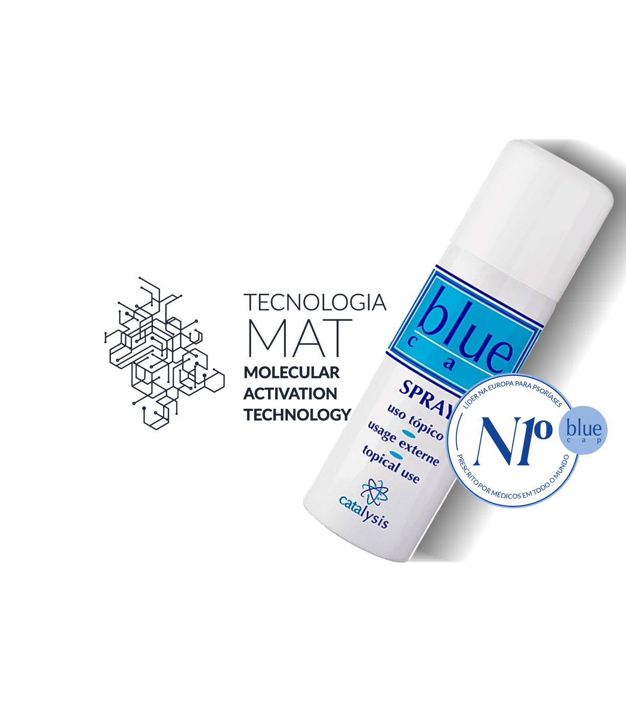 Eficácia comprovada de Blue Cap Spray
